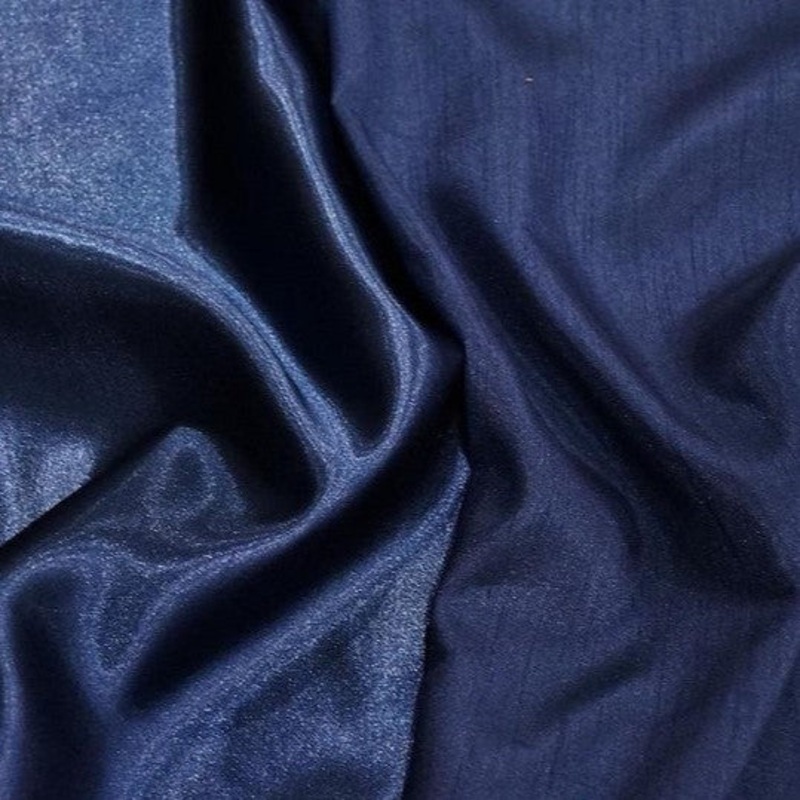 Shantung Satin (Reversible) Drapery Panel in DK Navy