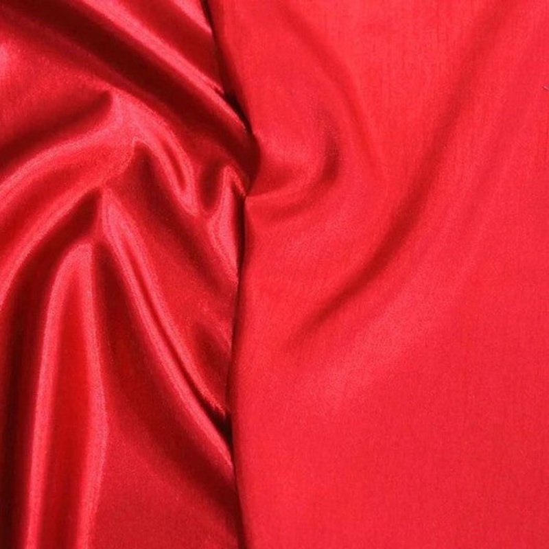 Shantung Satin (Reversible) Drapery Panel in Red