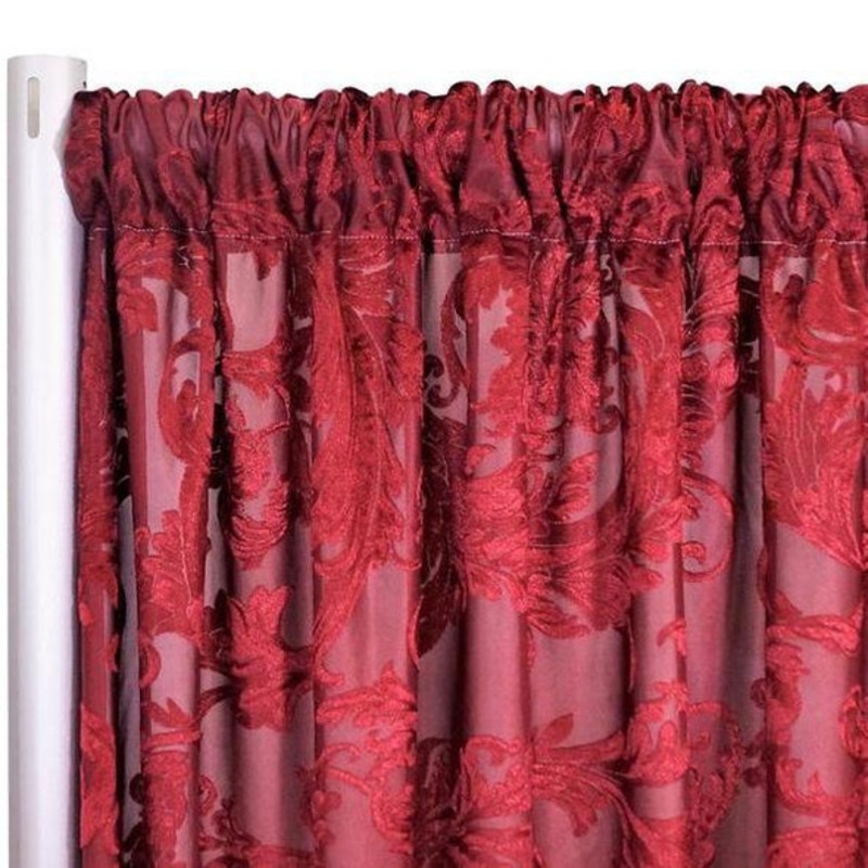Victorian Jacquard Sheer Drapery Panels (110" Wide) / 9 Colors
