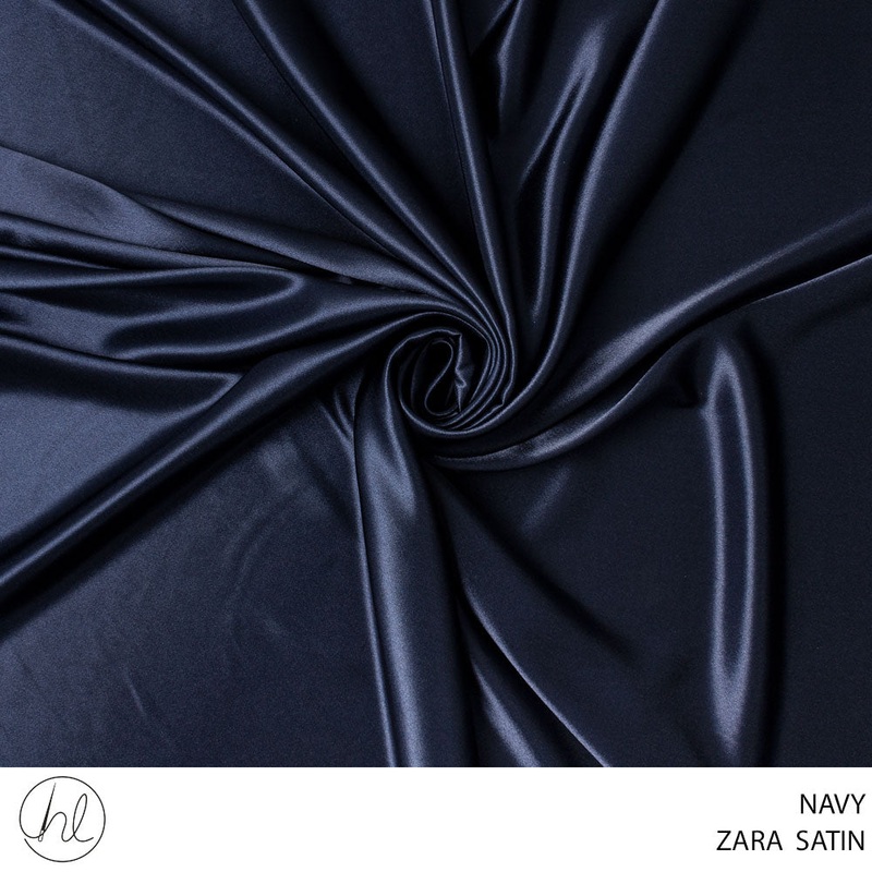 ZARA SATIN PLAIN FABRIC NAVY ROLL 001 1