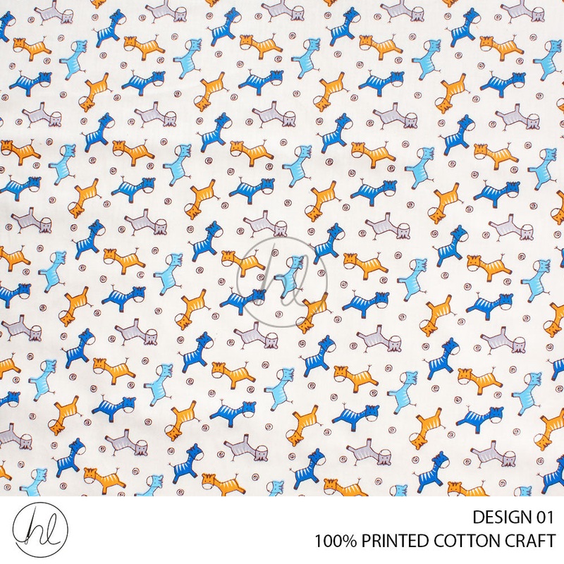 100% COTTON CRAFT 5 ASSORTED 150CM PER M