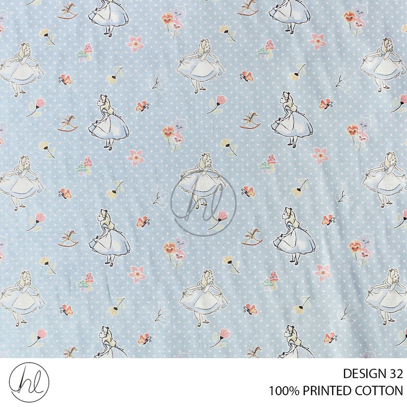 100% PRINTED COTTON 3408 SKY BLUE 110CM PER M