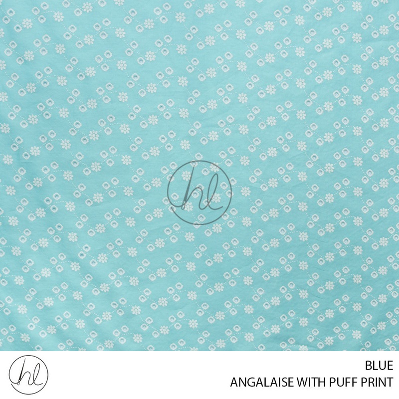 Anglaise with Puff Print 56 Blue 115cm Per M