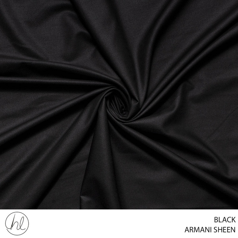 ARMANI SHEEN PLAIN KURTA FABRIC 150CM BLACK ROLL ROLL 001