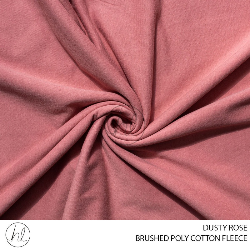 BRUSHED POLY COTTON FLEECE 51 DUSTY ROSE 150CM PER M