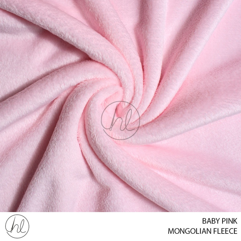 PLAIN MONGOLIAN FLEECE (51) BABY PINK (150CM) PER M