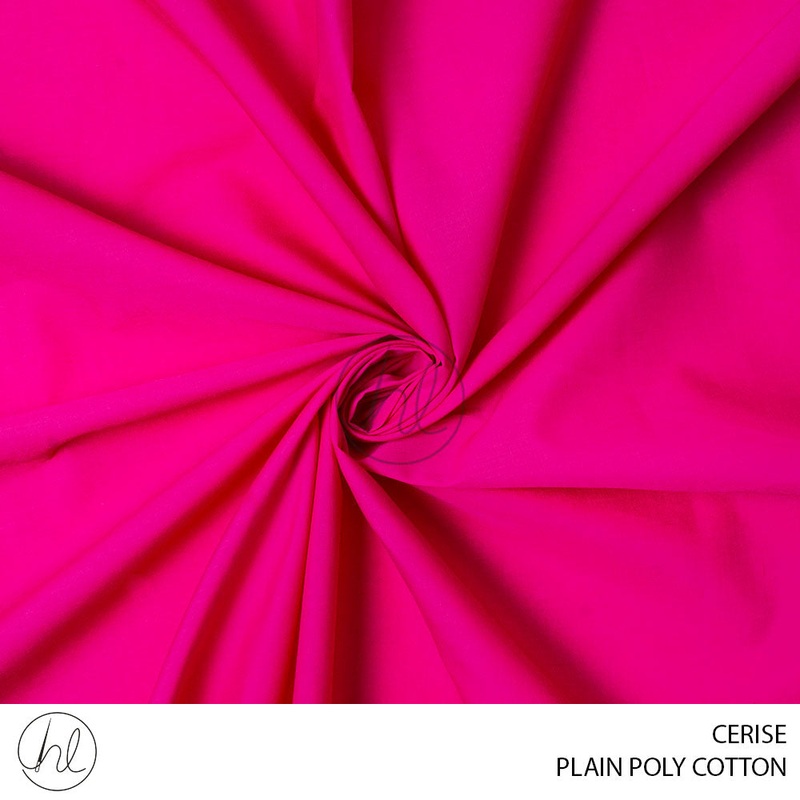 PLAIN POLY COTTON FABRIC 112CM CERISE