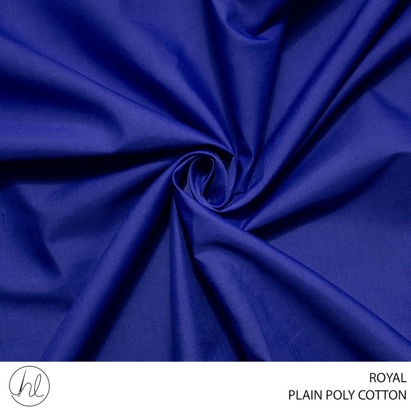 PLAIN POLY COTTON FABRIC 112CM ROYAL