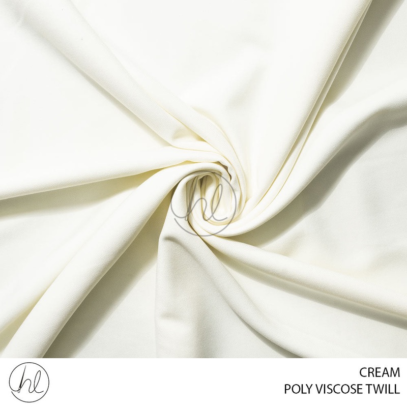 Poly viscose twill 51 cream 150cm per m