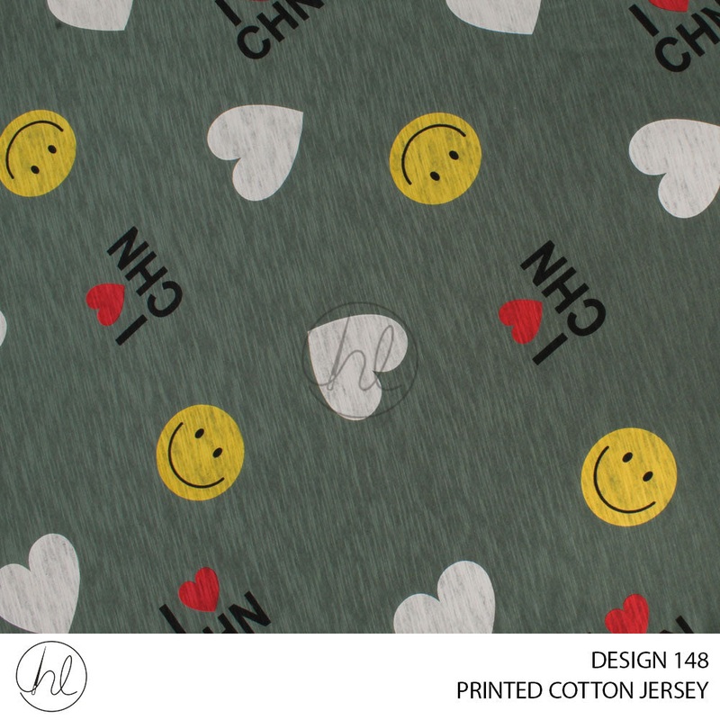 PRINTED COTTON JESREY 51 GREEN 150CM PER M