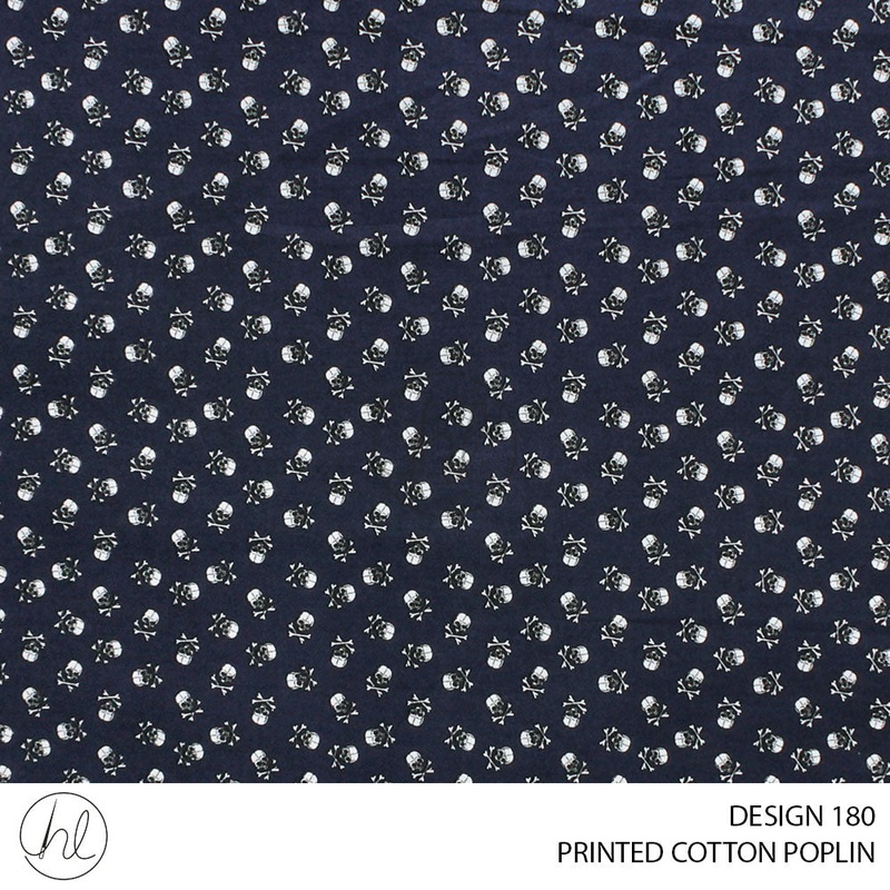 PRINTED COTTON POPLIN 51 NAVY 145CM PER M