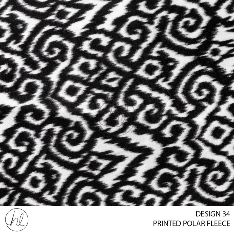PRINTED POLAR FLEECE 56 BLACK/WHITE 150CM PER M