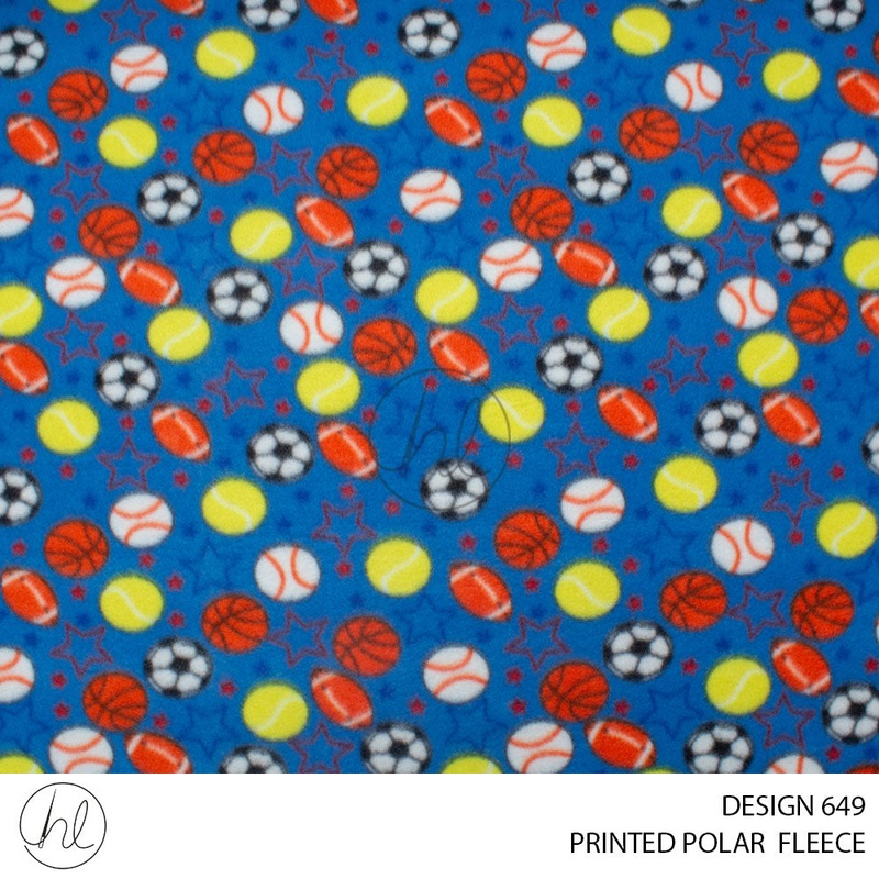 PRINTED POLAR FLEECE MT158  PER M 781 BLUE DESIGN 649 150CM WIDE