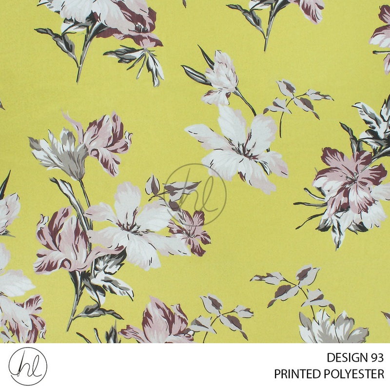 PRINTED POLYESTER LILIA 80 YELLOW 150CM PER M