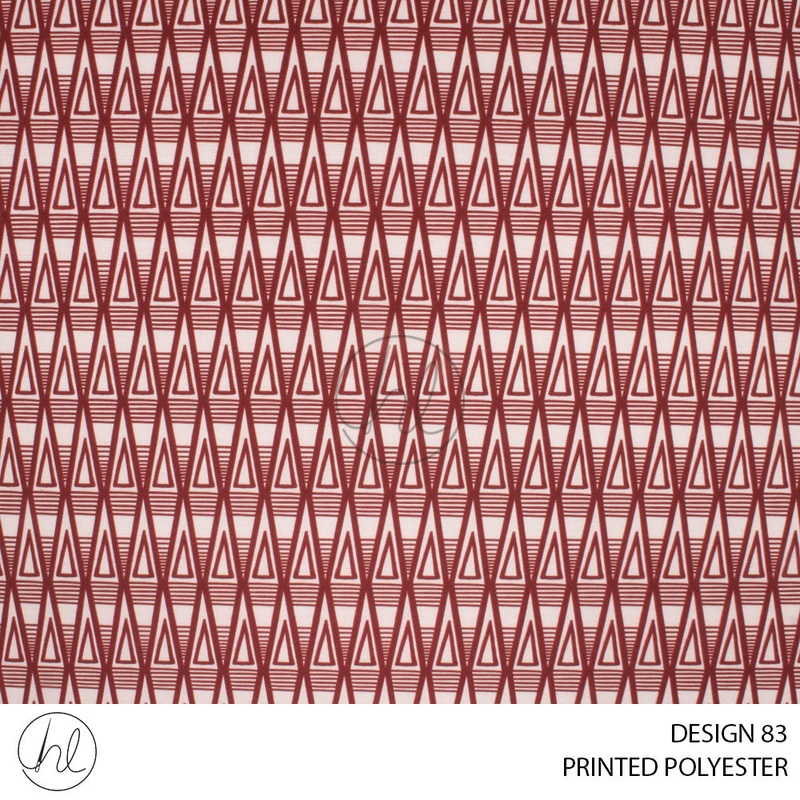 PRINTED POLYESTER MOKA 86 MAROON 150CM PER M