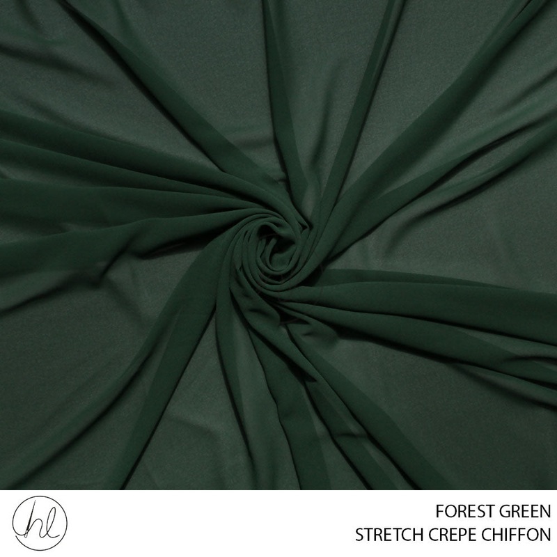 STRETCH CREPE CHIFFON 53 FOREST GREEN 150CM PER M