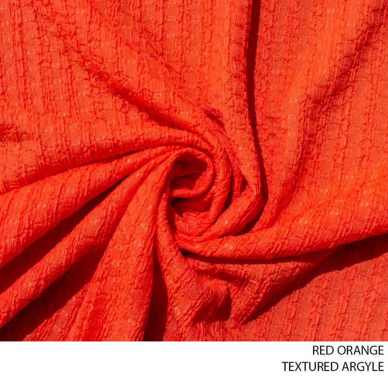 TEXTURED ARGYLE 51 PER M RED ORANGE 150CM WIDE