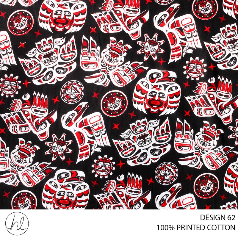100% PRINTED COTTON 3408 BLACK  110CM PER M