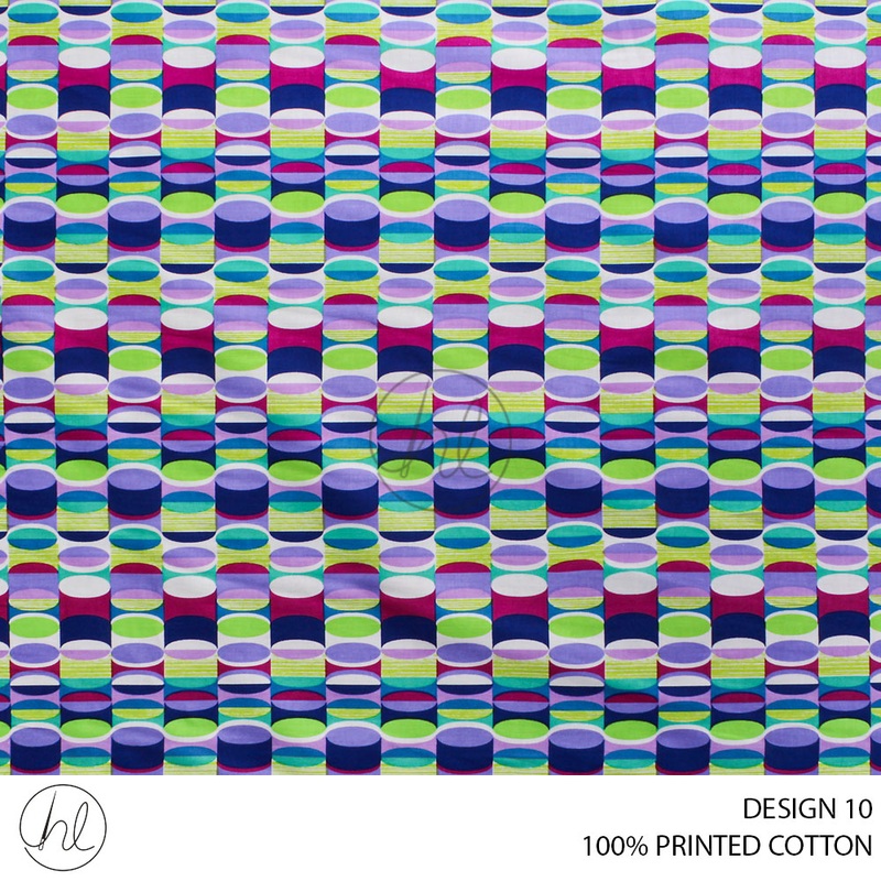 100% PRINTED COTTON 3408 PURPLE 110CM PER M
