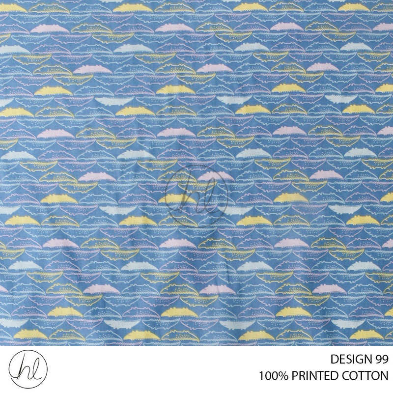 100% PRINTED COTTON 3408 SKY BLUE  110CM PER M