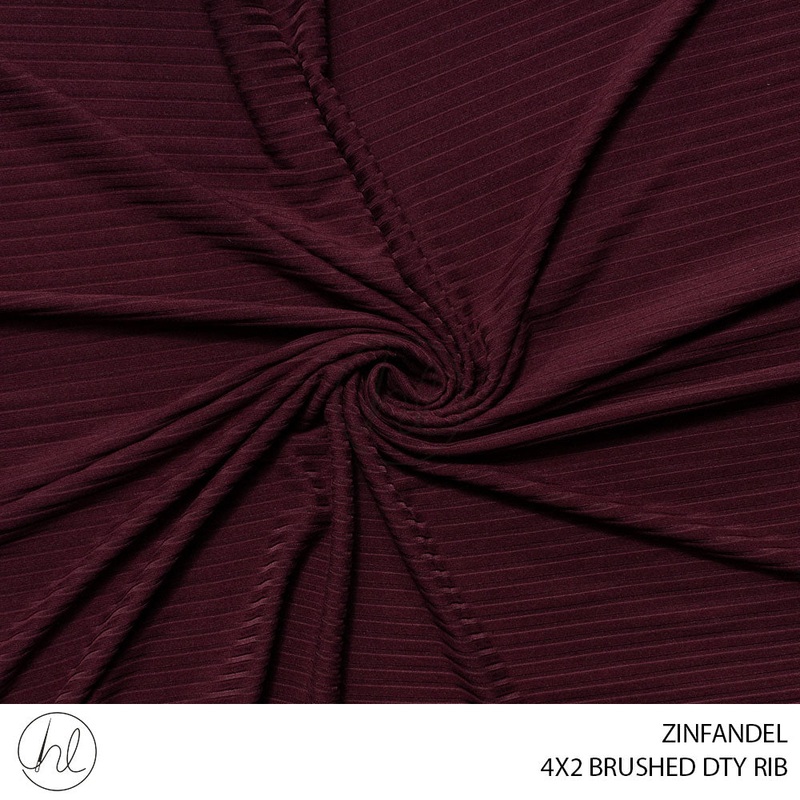 4X2 BRUSHED DTY RIB 51 ZINFANDEL 150CM PER M