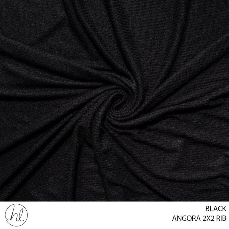 ANGORA 2X2 RIB 51 BLACK 150CM PER M