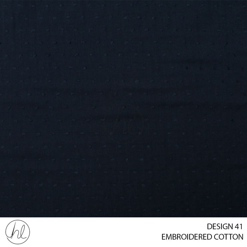 COTTON EMBROIDERY 51 PER M DESIGN 41 NAVY 150CM WIDE