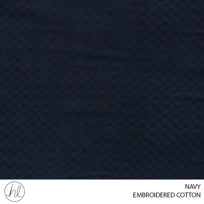 Embroidered cotton 51 navy 150cm per m