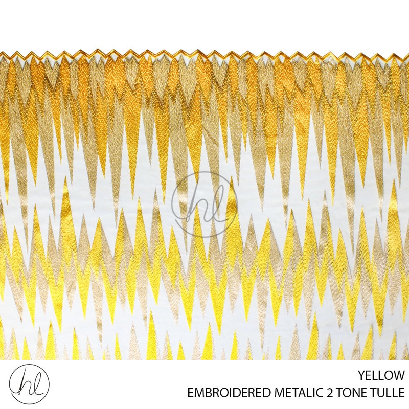 EMBROIDERED METALIC 2 TONE METALIC 56 YELLOW 130CM PER M