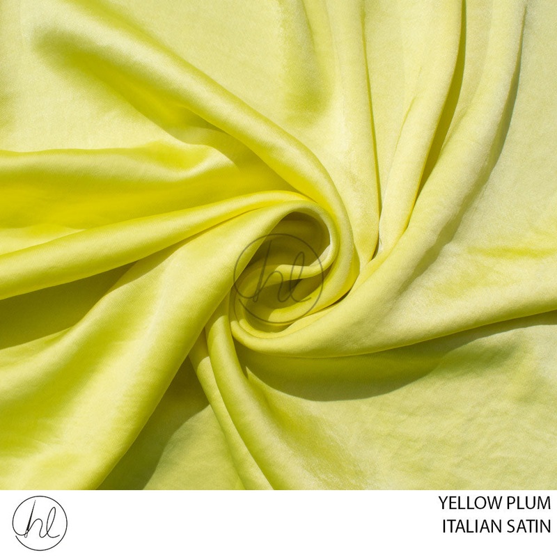 ITALIAN SATIN 51 PER M YELLOW PLUM 150CM WIDE