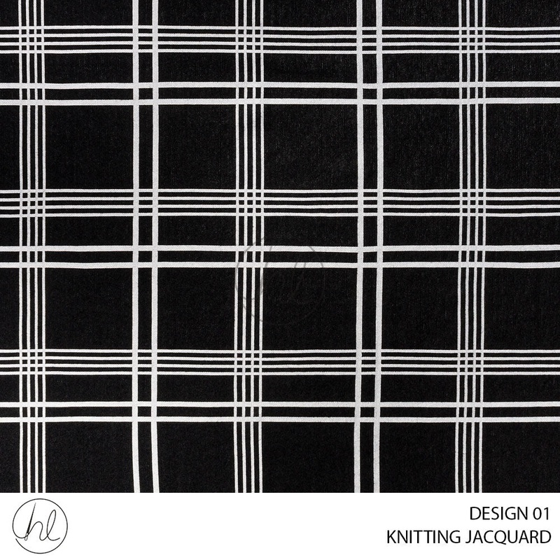KNITTING JACQUARD 51 BLACK/WHITE 150CM PER M