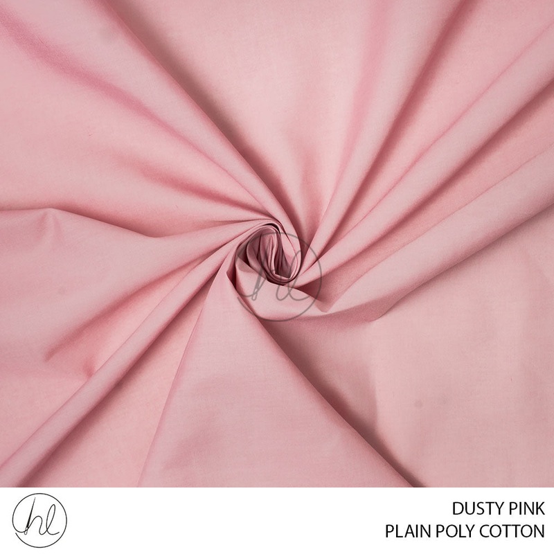 PLAIN POLY COTTON FABRIC 112CM DUSTY PINK