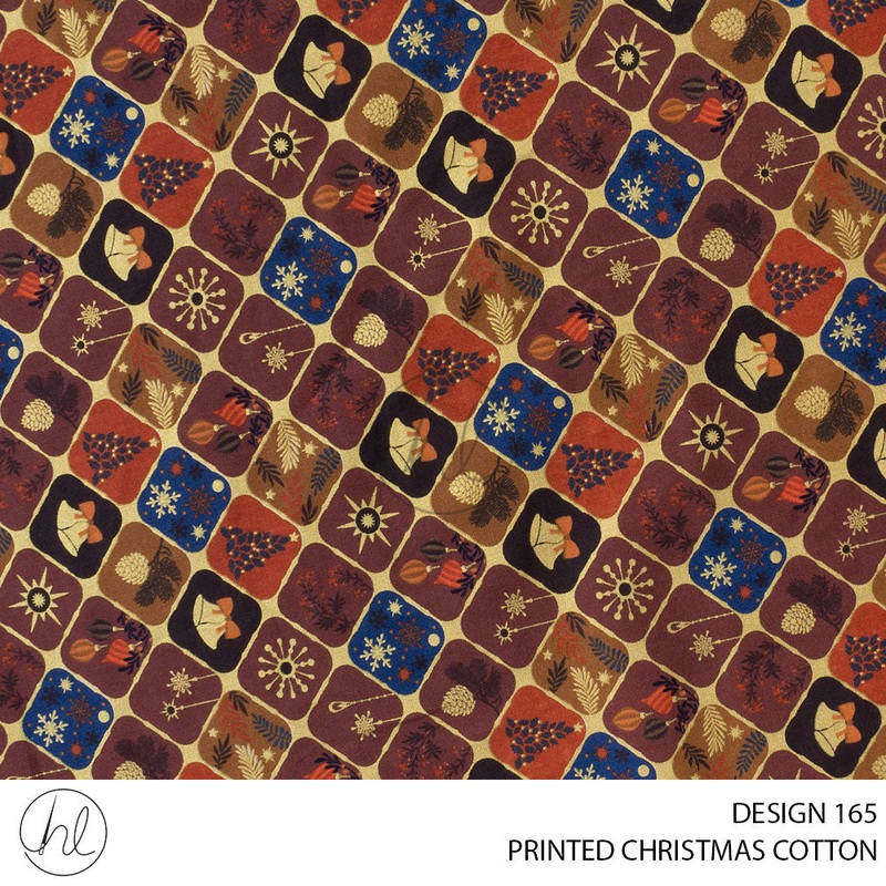 PRINTED CHRISTMAS COTTON DESIGN 15 51 RUST 145CM PER M