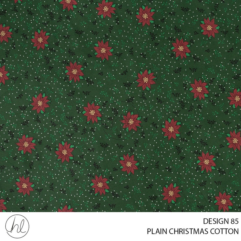 PRINTED CHRISTMAS COTTON DESIGN 93 51 BOTTLE GREEN 145CM PER M