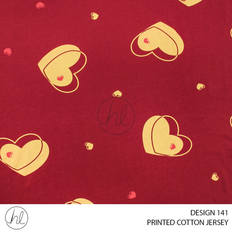 PRINTED COTTON JERSEY 51 MAROON 150CM PER M