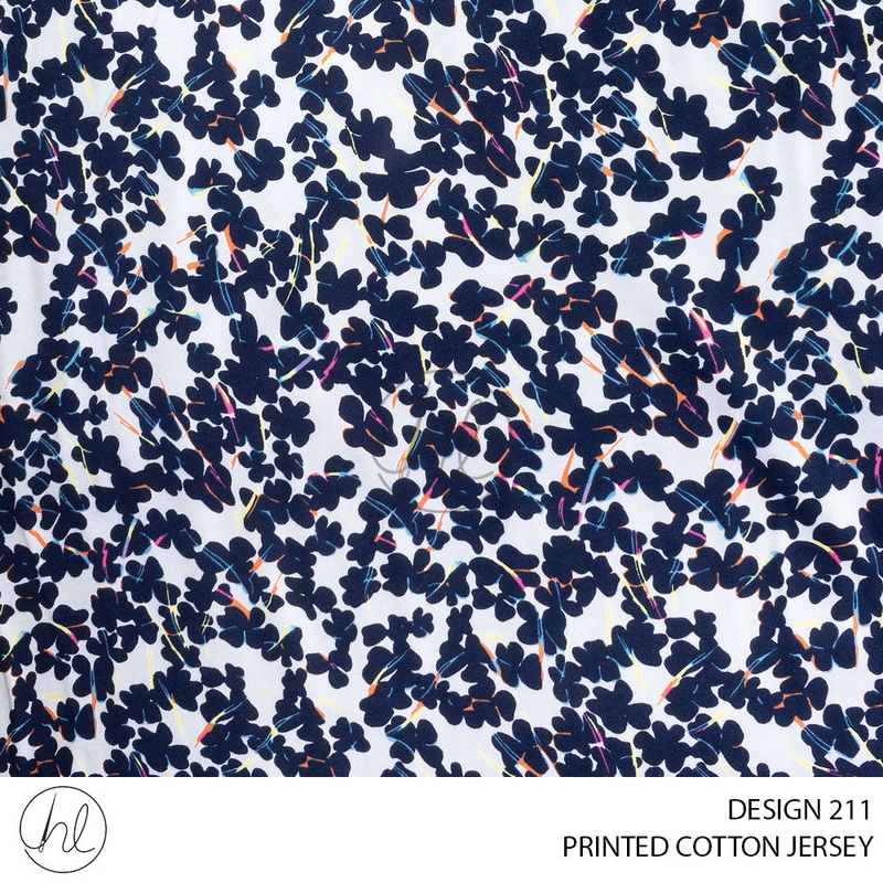 PRINTED COTTON JERSEY 51 NAVY 150CM PER M