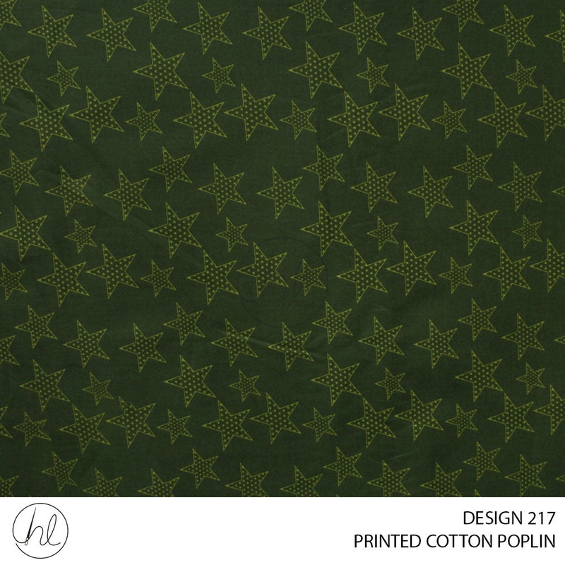PRINTED COTTON POPLIN 51 BOTTLE GREEN 145CM PER M