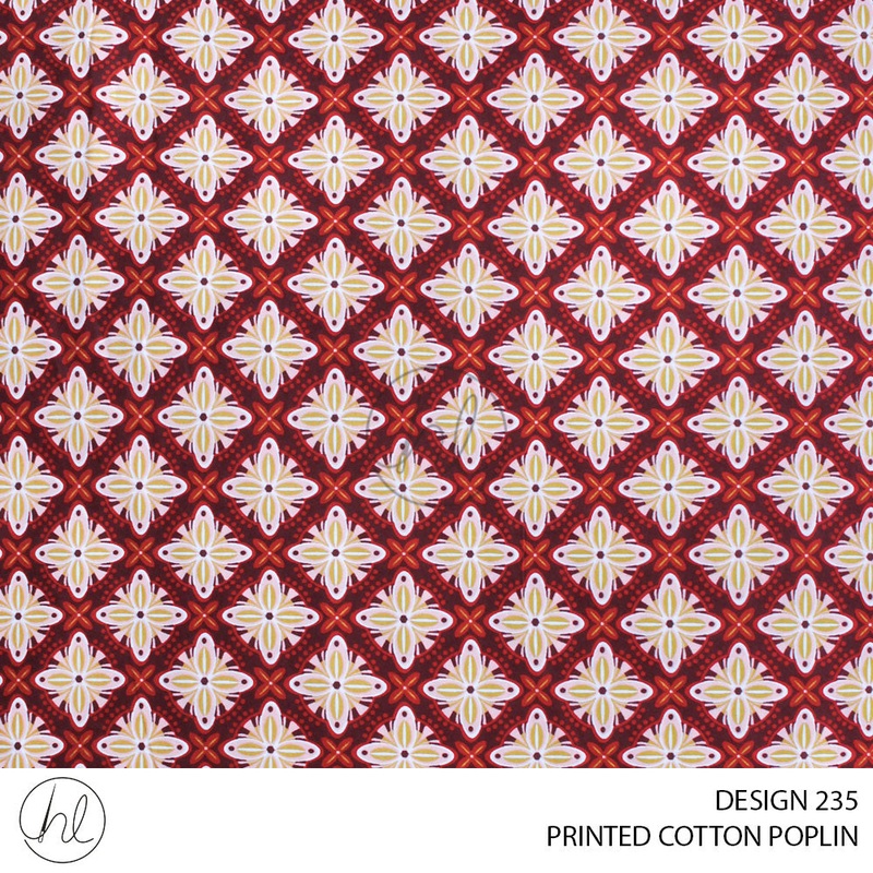 PRINTED COTTON POPLIN 51 MAROON 145CM PER M