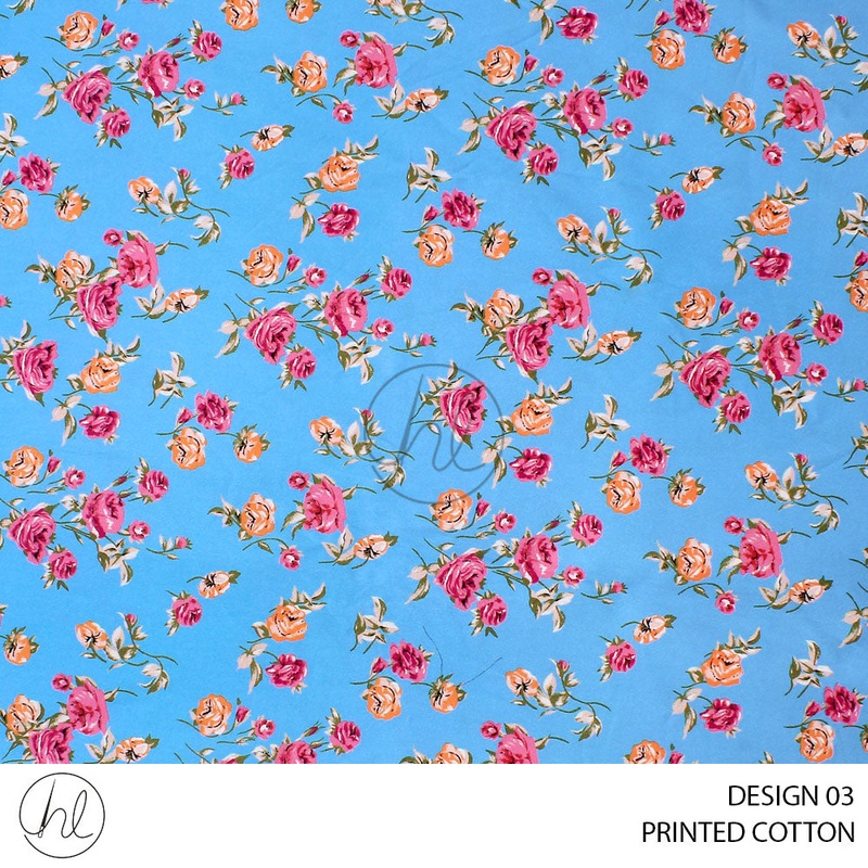 PRINTED COTTON VITARA 51 BLUE 150CM PER M