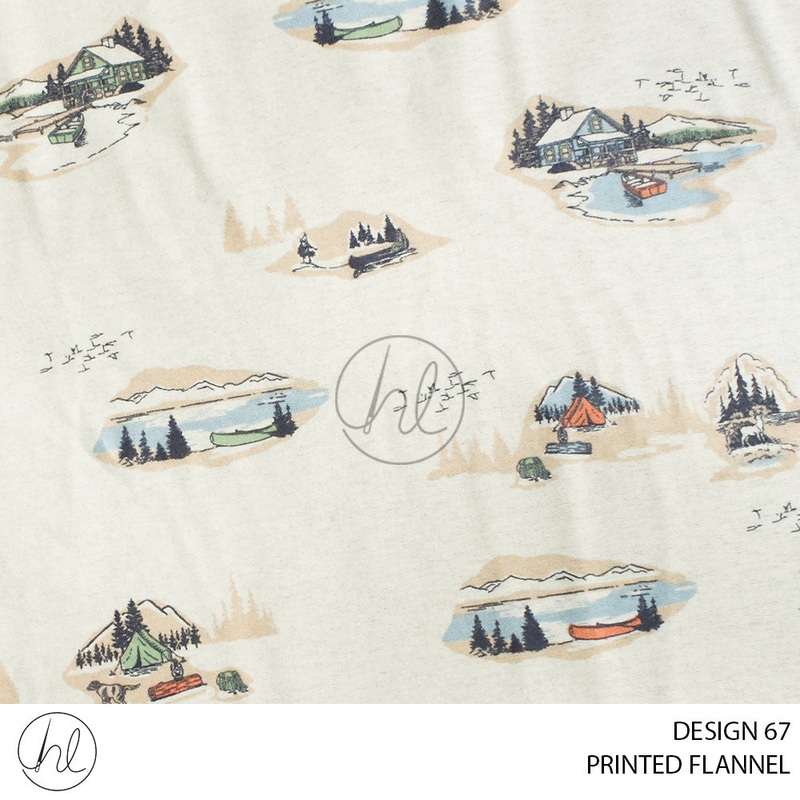 PRINTED FLANNEL 51 CREAM 110CM PER M