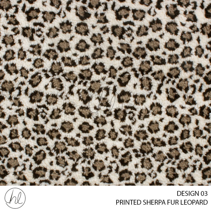 PRINTED FUR SHERPA LEOPARD DESIGN 03 IVORY 51 150CM PER M