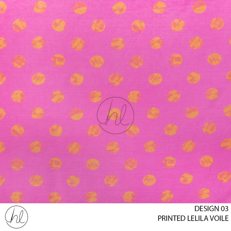PRINTED LELILA VOILE 51 PER M  PINK DESIGN 03 150CM WIDE