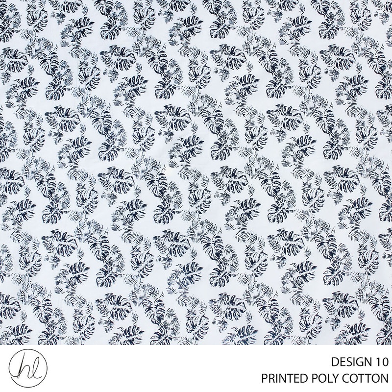 PRINTED POLY COTTON DES3 112CM WHITE ROLL ROLL 001