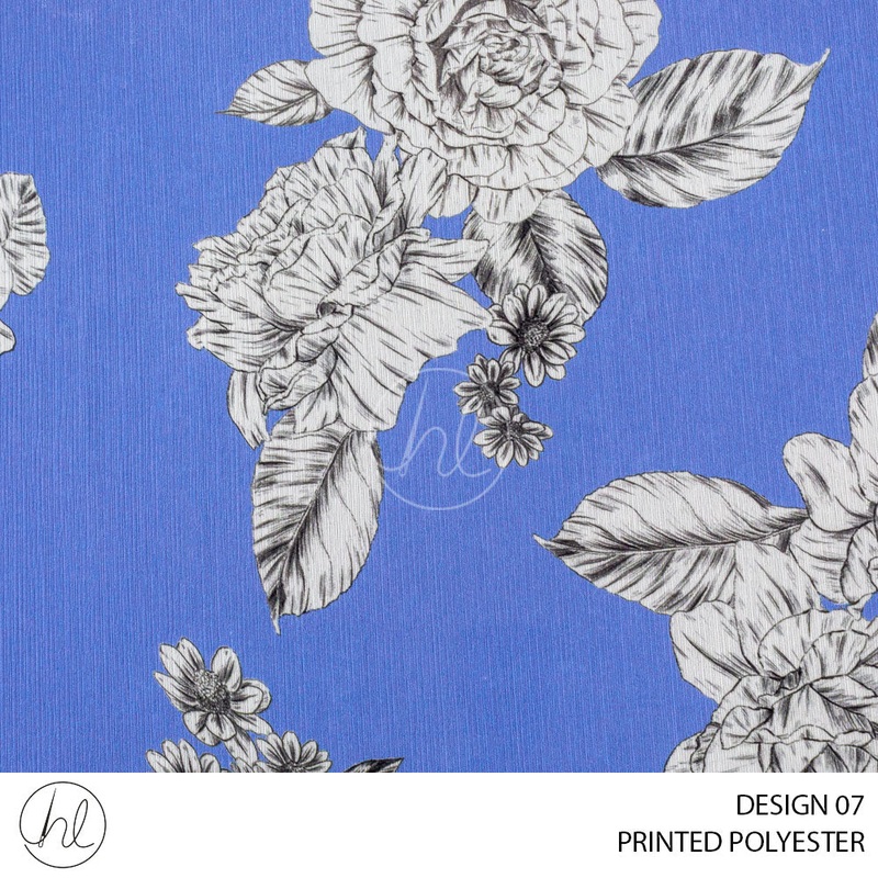 PRINTED POLYESTER LILIA PER M BLUE DESIGN 07 150CM WIDE