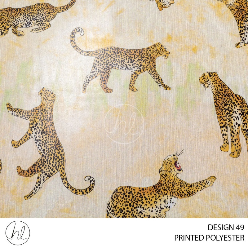 PRINTED POLYESTER MIDASFRE PER M TAN DESIGN 49150CM WIDE