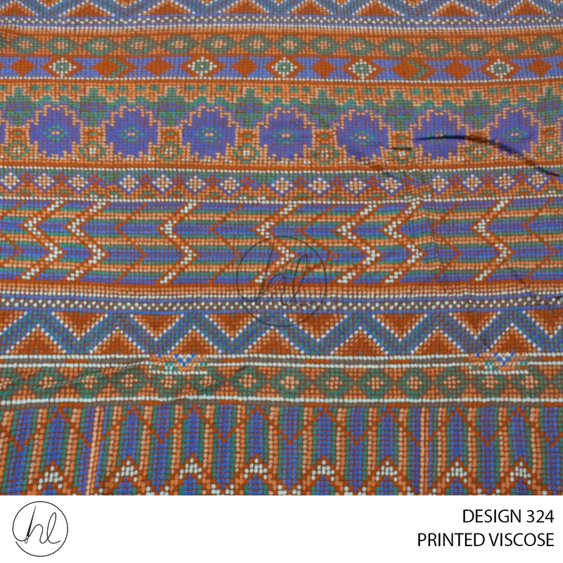 PRINTED VISCOSE AMBER  PER M DESIGN 324MULTI 150CM WIDE
