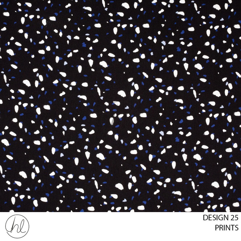 PRINTS 51 PER M BLACKDESIGN 25 150CM WIDE