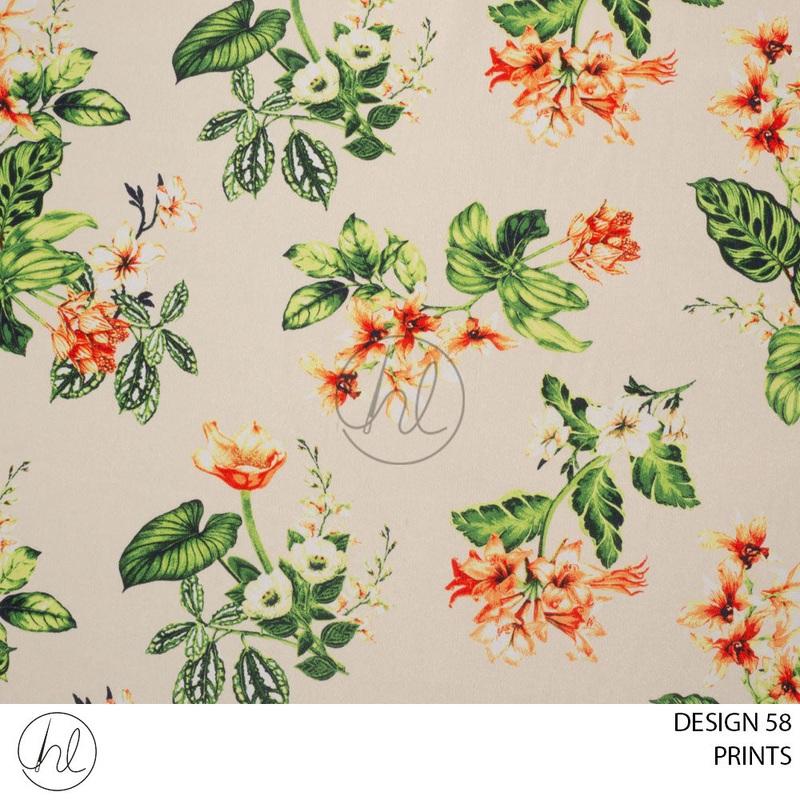 PRINTS 51 PER M CREAM DESIGN 58 150CM WIDE