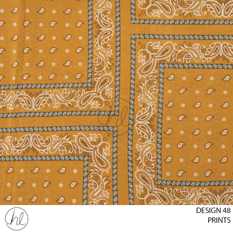 PRINTS 51 PER M  MUSTARD DESIGN 48 150CM WIDE