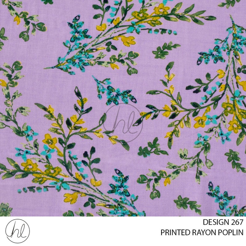 RAYON POPLIN PRINT 51 PER M LILACDESIGN 267 150CM WIDE